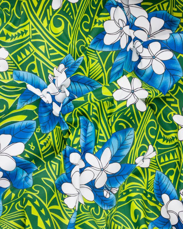 Polynesian fabric MANA Green - Tissushop